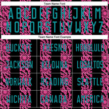 Load image into Gallery viewer, Custom Black Teal-Pink Abstract Shape Sublimation Soccer Uniform Jersey