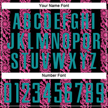 Load image into Gallery viewer, Custom Black Teal-Pink Abstract Shape Sublimation Soccer Uniform Jersey