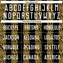 Load image into Gallery viewer, Custom Black White-Old Gold Abstract Shape Sublimation Soccer Uniform Jersey