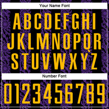 Load image into Gallery viewer, Custom Black Gold-Purple Abstract Shape Sublimation Soccer Uniform Jersey