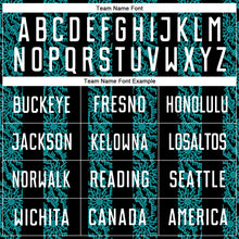 Load image into Gallery viewer, Custom Black White-Teal Abstract Shape Sublimation Soccer Uniform Jersey