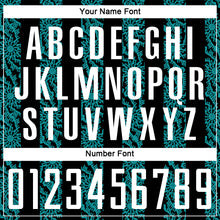 Load image into Gallery viewer, Custom Black White-Teal Abstract Shape Sublimation Soccer Uniform Jersey