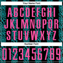 Load image into Gallery viewer, Custom Black Pink-Teal Abstract Shape Sublimation Soccer Uniform Jersey