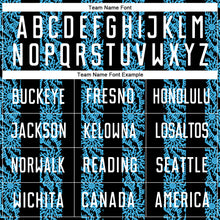 Load image into Gallery viewer, Custom Black White-Sky Blue Abstract Shape Sublimation Soccer Uniform Jersey