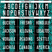 Load image into Gallery viewer, Custom Black White-Aqua Abstract Shape Sublimation Soccer Uniform Jersey