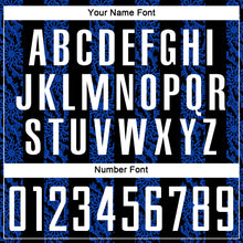 Load image into Gallery viewer, Custom Black White-Thunder Blue Abstract Shape Sublimation Soccer Uniform Jersey