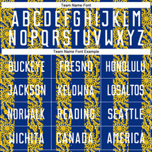 Load image into Gallery viewer, Custom Royal White-Yellow Abstract Shape Sublimation Soccer Uniform Jersey