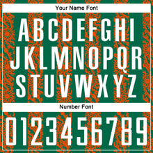 Load image into Gallery viewer, Custom Kelly Green White-Orange Abstract Shape Sublimation Soccer Uniform Jersey