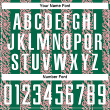 Load image into Gallery viewer, Custom Kelly Green White-Medium Pink Abstract Shape Sublimation Soccer Uniform Jersey