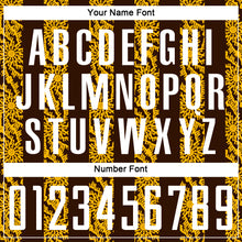 Load image into Gallery viewer, Custom Brown White-Gold Abstract Shape Sublimation Soccer Uniform Jersey