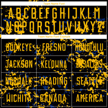 Load image into Gallery viewer, Custom Black Gold-Royal Abstract Fragment Art Sublimation Soccer Uniform Jersey