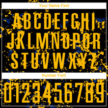 Load image into Gallery viewer, Custom Black Gold-Royal Abstract Fragment Art Sublimation Soccer Uniform Jersey