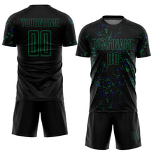 Load image into Gallery viewer, Custom Black Kelly Green-Royal Abstract Fragment Art Sublimation Soccer Uniform Jersey