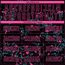 Load image into Gallery viewer, Custom Black Pink-Teal Abstract Fragment Art Sublimation Soccer Uniform Jersey