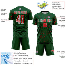 Load image into Gallery viewer, Custom Green Red-Kelly Green Abstract Fragment Art Sublimation Soccer Uniform Jersey