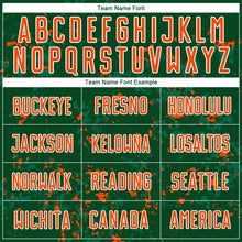 Load image into Gallery viewer, Custom Green Orange-Kelly Green Abstract Fragment Art Sublimation Soccer Uniform Jersey