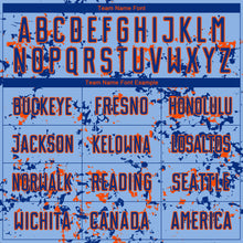 Load image into Gallery viewer, Custom Light Blue Royal-Orange Abstract Fragment Art Sublimation Soccer Uniform Jersey