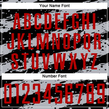 Load image into Gallery viewer, Custom Black Red-Gray Splash Sublimation Soccer Uniform Jersey