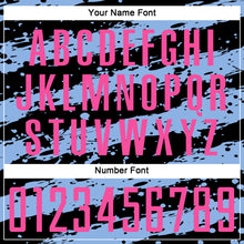 Load image into Gallery viewer, Custom Black Pink-Light Blue Splash Sublimation Soccer Uniform Jersey