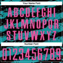 Load image into Gallery viewer, Custom Black Pink-Teal Splash Sublimation Soccer Uniform Jersey
