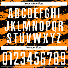 Load image into Gallery viewer, Custom Black White-Bay Orange Splash Sublimation Soccer Uniform Jersey