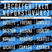 Load image into Gallery viewer, Custom Black White-Powder Blue Splash Sublimation Soccer Uniform Jersey