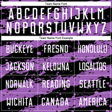 Load image into Gallery viewer, Custom Black White-Medium Purple Splash Sublimation Soccer Uniform Jersey