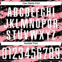 Load image into Gallery viewer, Custom Black White-Medium Pink Splash Sublimation Soccer Uniform Jersey