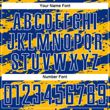 Load image into Gallery viewer, Custom Royal Gold-White Splash Sublimation Soccer Uniform Jersey