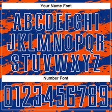 Load image into Gallery viewer, Custom Royal Orange-White Splash Sublimation Soccer Uniform Jersey