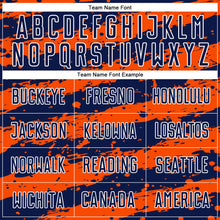 Load image into Gallery viewer, Custom Navy Orange-White Splash Sublimation Soccer Uniform Jersey