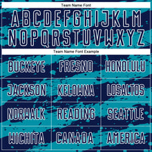 Load image into Gallery viewer, Custom Navy Teal-White Splash Sublimation Soccer Uniform Jersey