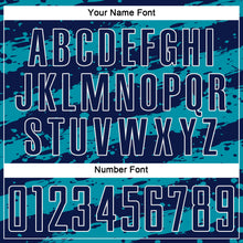 Load image into Gallery viewer, Custom Navy Teal-White Splash Sublimation Soccer Uniform Jersey