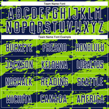 Load image into Gallery viewer, Custom Navy Neon Green-White Splash Sublimation Soccer Uniform Jersey