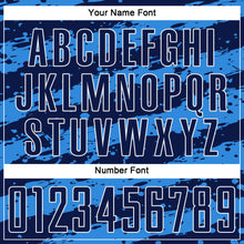 Load image into Gallery viewer, Custom Navy Powder Blue-White Splash Sublimation Soccer Uniform Jersey