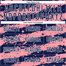 Load image into Gallery viewer, Custom Navy Medium Pink-White Splash Sublimation Soccer Uniform Jersey