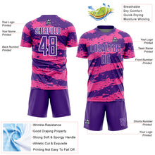Load image into Gallery viewer, Custom Purple Pink-White Splash Sublimation Soccer Uniform Jersey