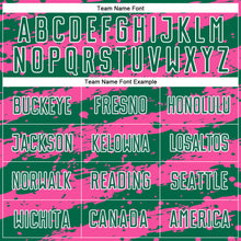 Load image into Gallery viewer, Custom Kelly Green Pink-White Splash Sublimation Soccer Uniform Jersey