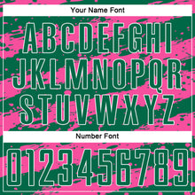 Load image into Gallery viewer, Custom Kelly Green Pink-White Splash Sublimation Soccer Uniform Jersey
