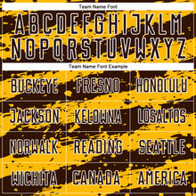 Load image into Gallery viewer, Custom Gold Brown-White Splash Sublimation Soccer Uniform Jersey