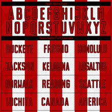 Load image into Gallery viewer, Custom White Red-Black Line Sublimation Soccer Uniform Jersey