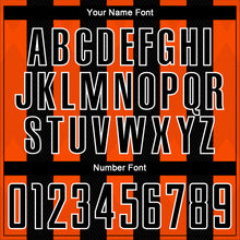 Load image into Gallery viewer, Custom Black Orange-White Line Sublimation Soccer Uniform Jersey