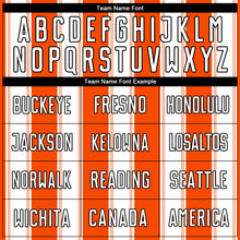 Load image into Gallery viewer, Custom Orange White-Black Line Sublimation Soccer Uniform Jersey