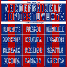 Load image into Gallery viewer, Custom Red Royal-White Line Sublimation Soccer Uniform Jersey