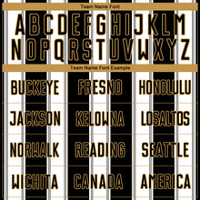 Load image into Gallery viewer, Custom Black White-Old Gold Line Sublimation Soccer Uniform Jersey