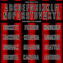 Load image into Gallery viewer, Custom Black Red-White Line Sublimation Soccer Uniform Jersey