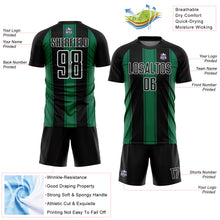 Load image into Gallery viewer, Custom Black Kelly Green-White Line Sublimation Soccer Uniform Jersey