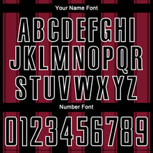 Load image into Gallery viewer, Custom Black Crimson-White Line Sublimation Soccer Uniform Jersey