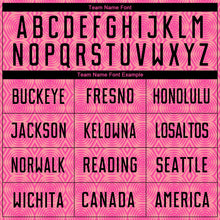 Load image into Gallery viewer, Custom Pink Black-Medium Pink Geometric Shapes Sublimation Soccer Uniform Jersey