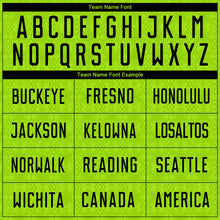 Load image into Gallery viewer, Custom Neon Green Black Geometric Shapes Sublimation Soccer Uniform Jersey